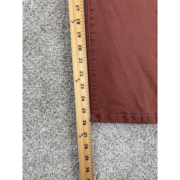 Levis Jeans Womens 6 Red Terracotta Straight Crop Mid Rise Autumn Fall Classic - Picture 7 of 12